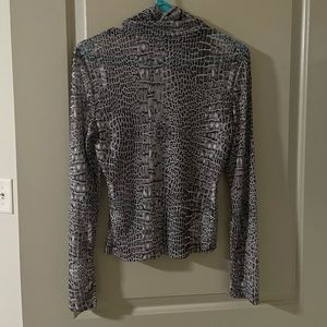 SHEIN Mesh snake skin turtleneck